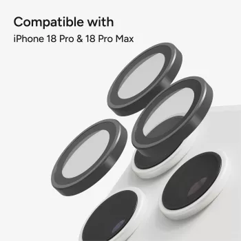 Inele de cameră antireflex Zagg Glass Elite pentru iPhone 18 Pro Max / 17 Pro Max / 18 Pro / 17 Pro, argintiu