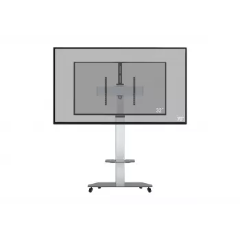 Suport TV pe roți celexon Professional Adjust-3270MP pentru ecrane plate de 32-70 inch, aluminiu/sticlă mată, argintiu