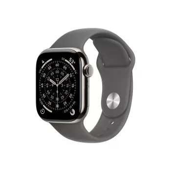 Apple Watch Series 11 GPS + Cellular 42mm carcasă din titan natural cu brățară sport gri - S/M