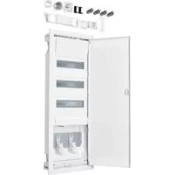 Hager VH603NWH Tablou de distribuție cu priză și ușă din tablă de oțel