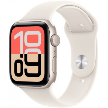 Apple Watch SE 3 (2025) GPS 40mm Carcasă din aluminiu Starlight, curea sport Starlight S/M (MEH34)