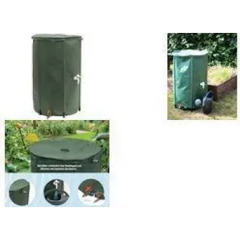 EDA RÉCUP'O Set de butoi de apă pluvială pliabil, 500 l, diametru 800 mm, verde, rezistent la UV (010983 V.CA)