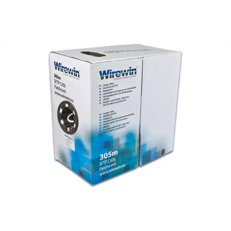 Cutie cablu patch Wirewin Cat6 U/FTP, 305 m, gri (VKBOX KAT6 PATCH 305.0)