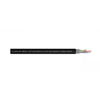 Cablu patch Cordial Cat7a S/FTP RJ45, 1 m, negru