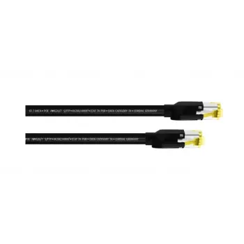 Cablu patch Cordial Cat7a S/FTP RJ45, 1 m, negru