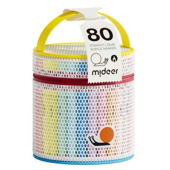 Markere acrilice lichide mideer cu vârf pensulă – 80 de culori în tub