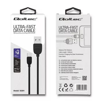 Cablu Qoltec USB-C la USB 2.0 A, 1,2 m (50391)