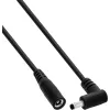 Cablu prelungitor DC InLine®, ștecher în unghi, 4,0 x 1,7 mm, negru, 0,5 m