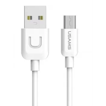Cablu de date și încărcare rapidă USAMS US-SJ098 U-Turn Micro USB la USB, 2 A, 1 m, alb