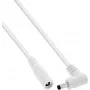InLine® Cablu prelungitor DC, ștecher în unghi, 4,0 x 1,7 mm, alb, 0,2 m