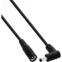 InLine® Cablu prelungitor DC, ștecher în unghi, 4,0 x 1,7 mm, negru, 0,2 m