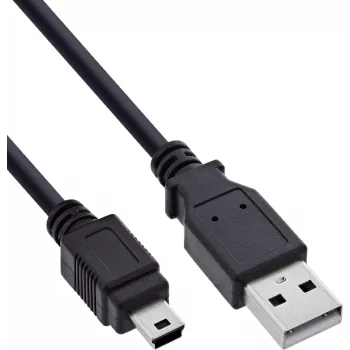 Cablu InLine USB 2.0 USB-A la Mini-USB, 0,5 m, negru