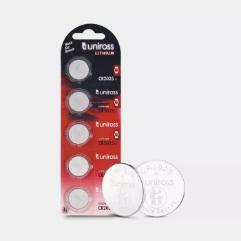 Baterii cu litiu Uniross CR2025 tip pastilă, 5 buc.