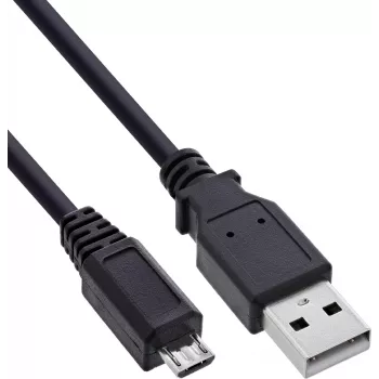 Cablu InLine USB 2.0 Micro-USB la USB-A, 0,3 m, negru