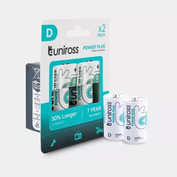 Baterii alcaline Uniross Power Plus D / LR20, 2 buc.