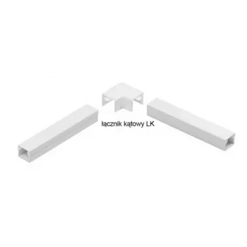 Stasiński Angle Connector for Electrical Installation Trunking LK 20x14, White (1 pc.)