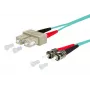 Cablu patch din fibră optică Metz Connect OpDAT SC duplex la 2x ST, OM3, 1 m, aqua