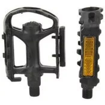 FISCHER pedale de bicicletă, pentru mountain bike, plastic negru, cu reflectoare laterale - 1 bucată