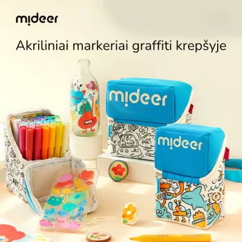 mideer markere acrilice cu vârf pensulă în etui, 60 culori