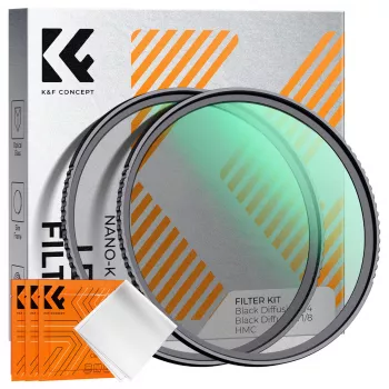 Set de filtre K&F Concept 2 în 1 Black Diffusion 1/4 și 1/8, 67 mm (SKU.1714V1)