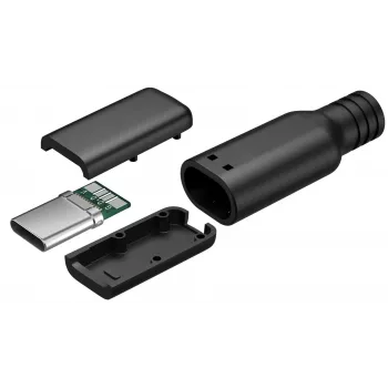 Conector USB-C Goobay, versiune de lipit, negru - 15 W, 3 A