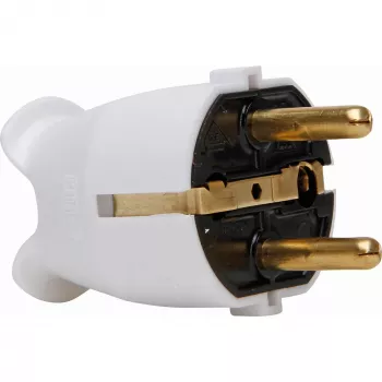Ștecher de siguranță din plastic Kopp, pentru 3x1.5mm², alb arctic