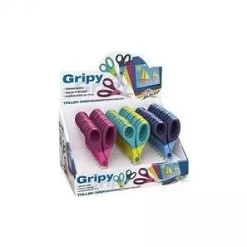 Foarfecă de creație WEDO Gripy, rotundă, 130 mm, pentru dreptaci, oțel inoxidabil – display de 30 bucăți