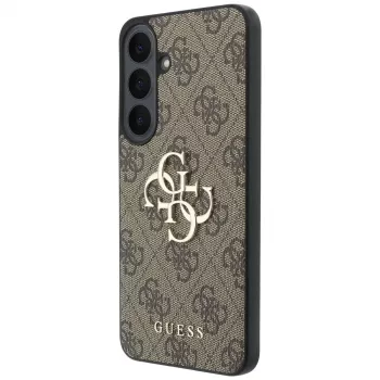Husă Guess Leather 4G Metal Logo pentru Samsung Galaxy S26 FE, maro
