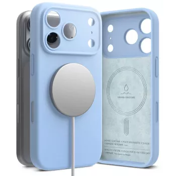 Ringke Silicone Magnetic MagSafe Case for iPhone 18 Pro Max, Light Blue