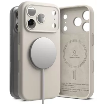 Husă din silicon magnetică MagSafe Ringke pentru iPhone 18 Pro, Stone