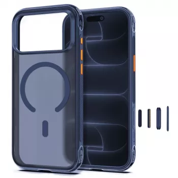 Husă Tech-Protect MagAir MagSafe CC pentru iPhone 17 Pro Max / 18 Pro Max, albastru închis mat