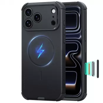 Husă ESR Cyber Tough MagSafe pentru iPhone 17 Pro / 18 Pro, neagră