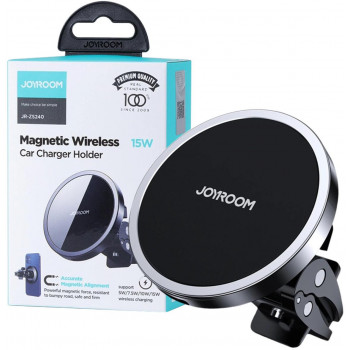 Suport auto magnetic Joyroom JR-ZS240 cu încărcător wireless Qi 15W, MagSafe