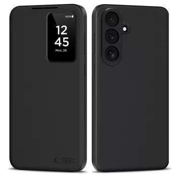 Husă portofel Tech-Protect Smart Wallet pentru Samsung Galaxy S26 FE, neagră mat