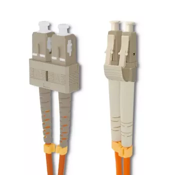 Cablu patch de fibră optică Qoltec SC/UPC - LC/UPC, multimod 50/125 OM2, duplex, 3 m