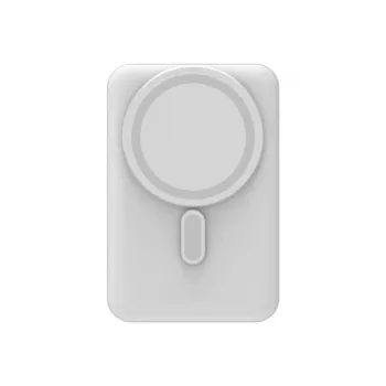 Baterie externă wireless magnetică mophie Essentials 10K cu suport, albă (401118084)