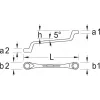 Cheie tubulară dublă Gedore 2 16 x 18 mm, profil UD, 265 mm, cotită adânc