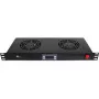 Panou cu ventilatoare Getfort 1U pentru rack cu 2 ventilatoare și termostat (GF-FAN2TR)