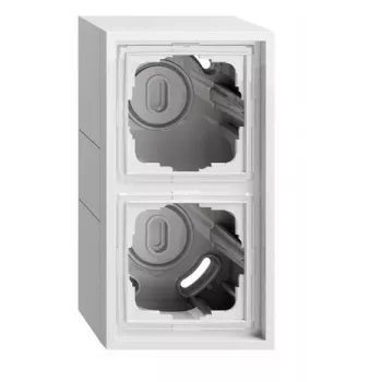 Carcasă de suprafață Gira 106280 cu 2 module cu ramă, F300, albă pur