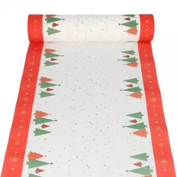 Cărare de masă de Crăciun PAPSTAR Plain Christmas Trees din Airlaid, la rolă, dimensiuni: (L)400 mm x (L)24 m