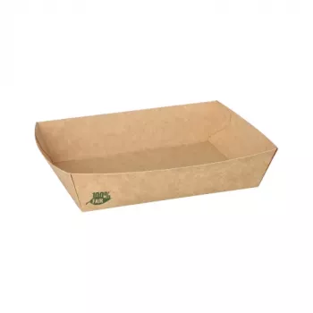 Bol de unică folosință Papstar 87246, dreptunghiular, carton, maro, 80 bucăți