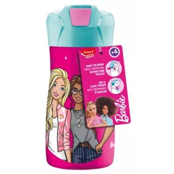 Maped PICNIK Water Bottle Barbie, 0.43 l Body made of Stainless Steel with Barbie Motif, Straw Included