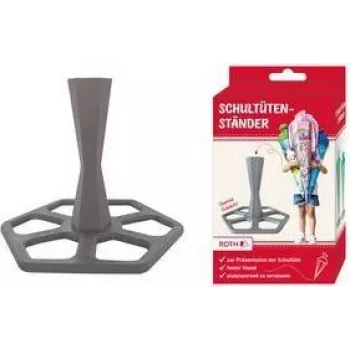 Suport pentru con de școală ROTH, din plastic, gri pentru conuri de școală individuale 700 și 850 mm, 3 piese