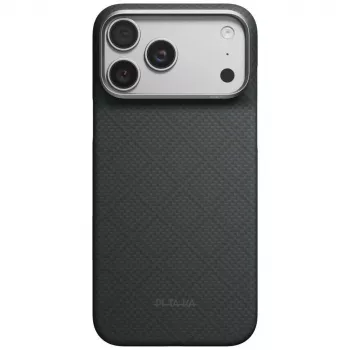 Husă PITAKA Edge Case Argyle MagSafe pentru iPhone 18 Pro Max / 17 Pro Max, neagră bazalt