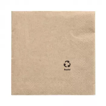 Șervețele de masă PAPSTAR, 330 x 330 mm, 3 straturi, natur, pliare 1/4, tissue reciclat, imprimate color