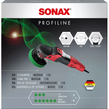 Tampon de polișare din spumă SONAX PROFILINE 150, mediu, verde