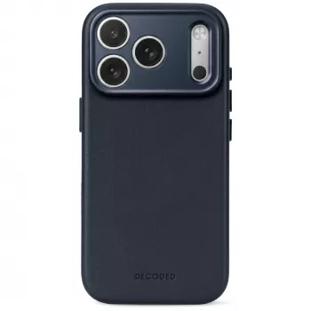 Decoded Leather Backcover - husă din piele pentru iPhone 18 Pro / 17 Pro compatibilă cu MagSafe (midnight)