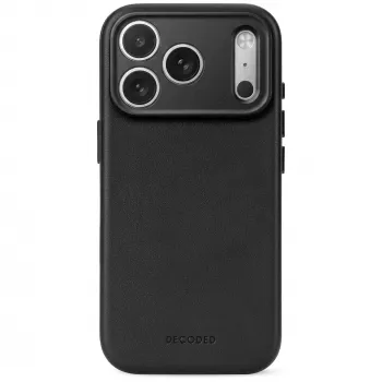Decoded Leather Backcover – husă din piele pentru iPhone 18 Pro / 17 Pro compatibilă cu MagSafe (negru)