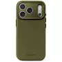Decoded Leather Backcover - husă din piele pentru iPhone 18 Pro / 17 Pro compatibilă cu MagSafe (verde mușchi)