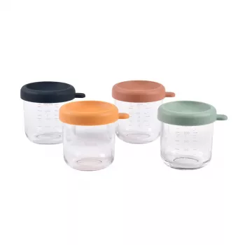 Set Beaba de recipiente din sticlă cu capac 4 x 250 ml Sunrise